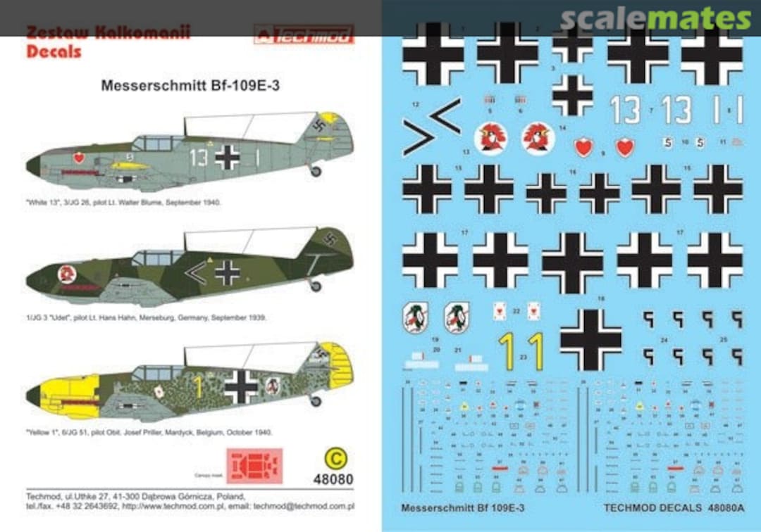 Boxart Messerschmitt Bf 109E-3 48080 Techmod