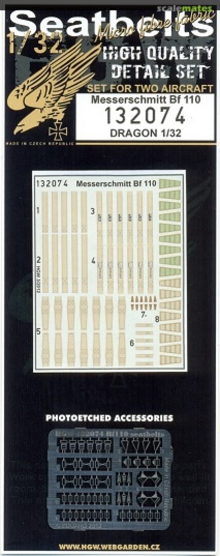 Boxart Messerschmitt Bf 110 Seatbelts 132074 HGW Models Boxart Messerschmitt Bf 110 Seatbelts 132074 HGW Models