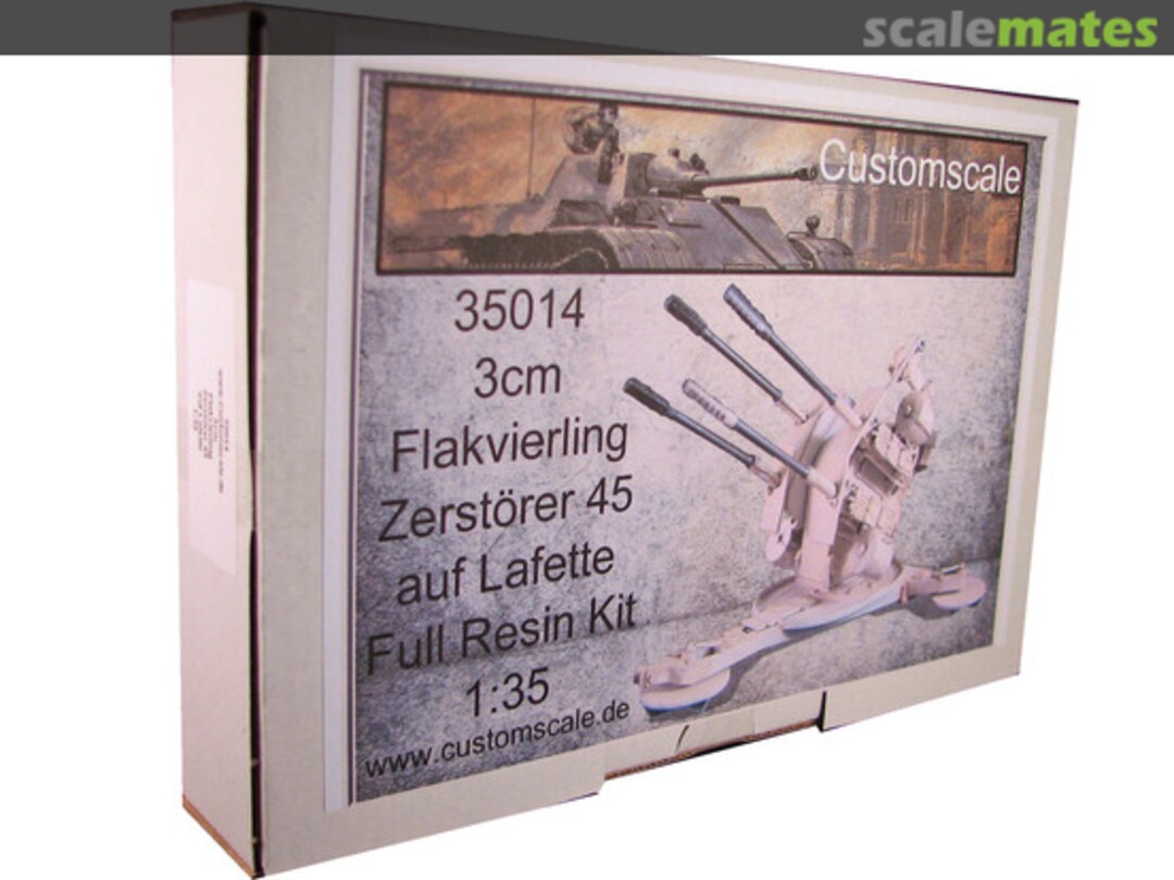 Boxart 3cm Flakvierling Zerstörer 45 auf Lafette 35014 Custom-Scale