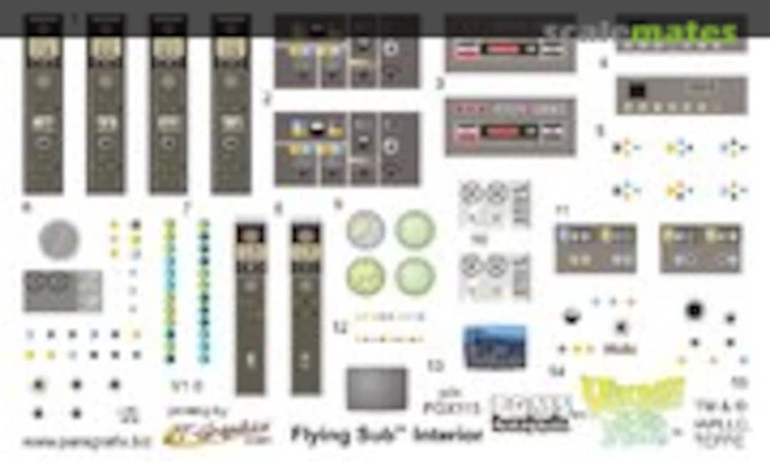 1:32 Flying Sub Decals for Stock Interior (ParaGrafix Modeling Systems PGX115) PGX115