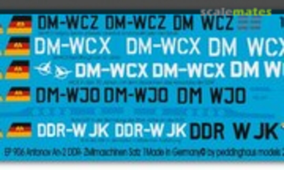 1:72 Antonov An-2 DDR Civil Markings (Peddinghaus-Decals EP 906) EP 906