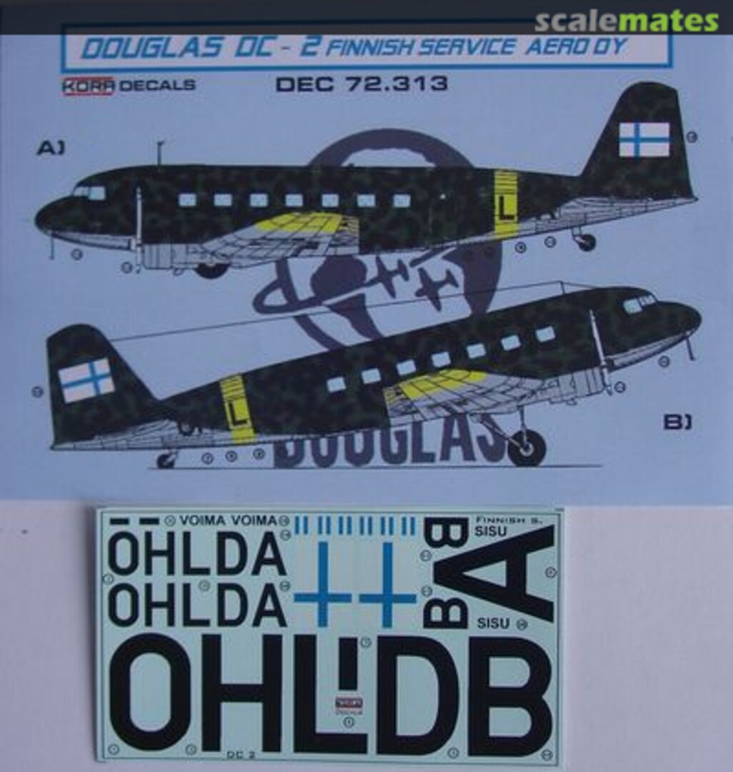 Boxart Douglas DC-2 Finnish Service Aero OY DEC72313 Kora Models Boxart Douglas DC-2 Finnish Service Aero OY DEC72313 Kora Models