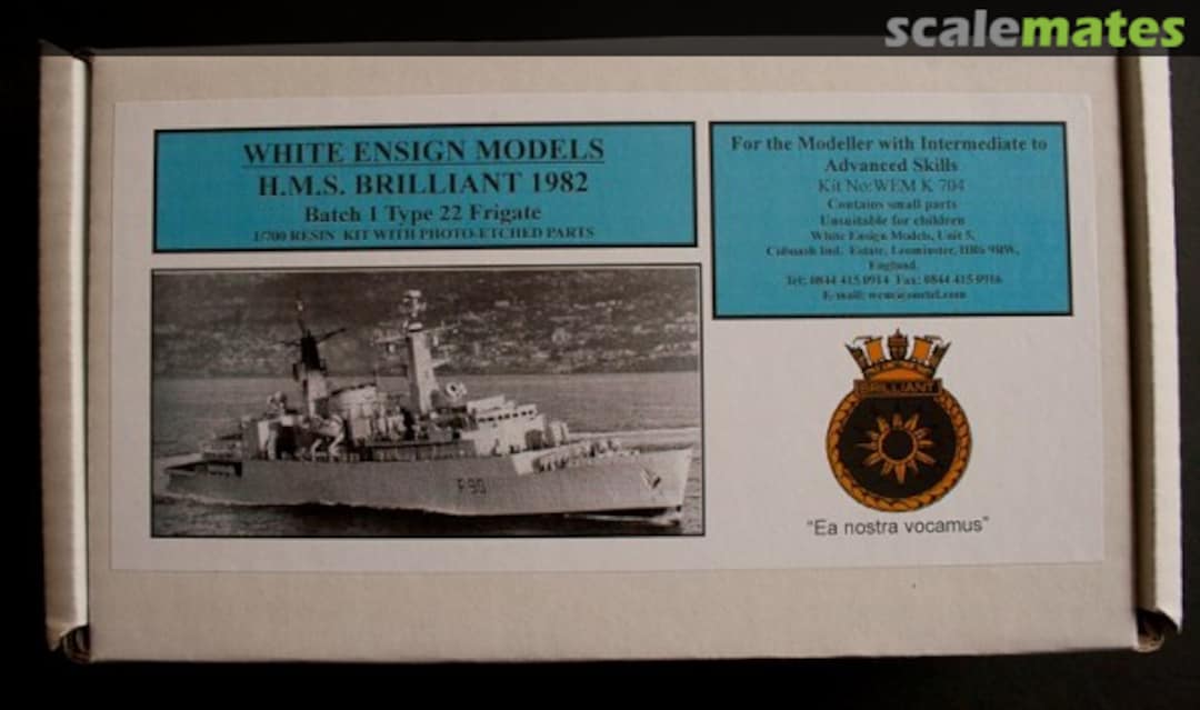 Boxart H.M.S. Brilliant 1982 K 704 White Ensign Models Boxart H.M.S. Brilliant 1982 K 704 White Ensign Models