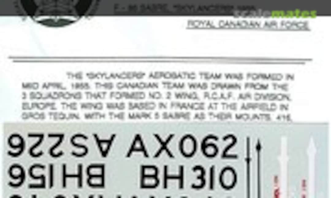 1:48 Canadair Sabre - Mark 5 (Arrow Graphics E-23-48) E-23-48