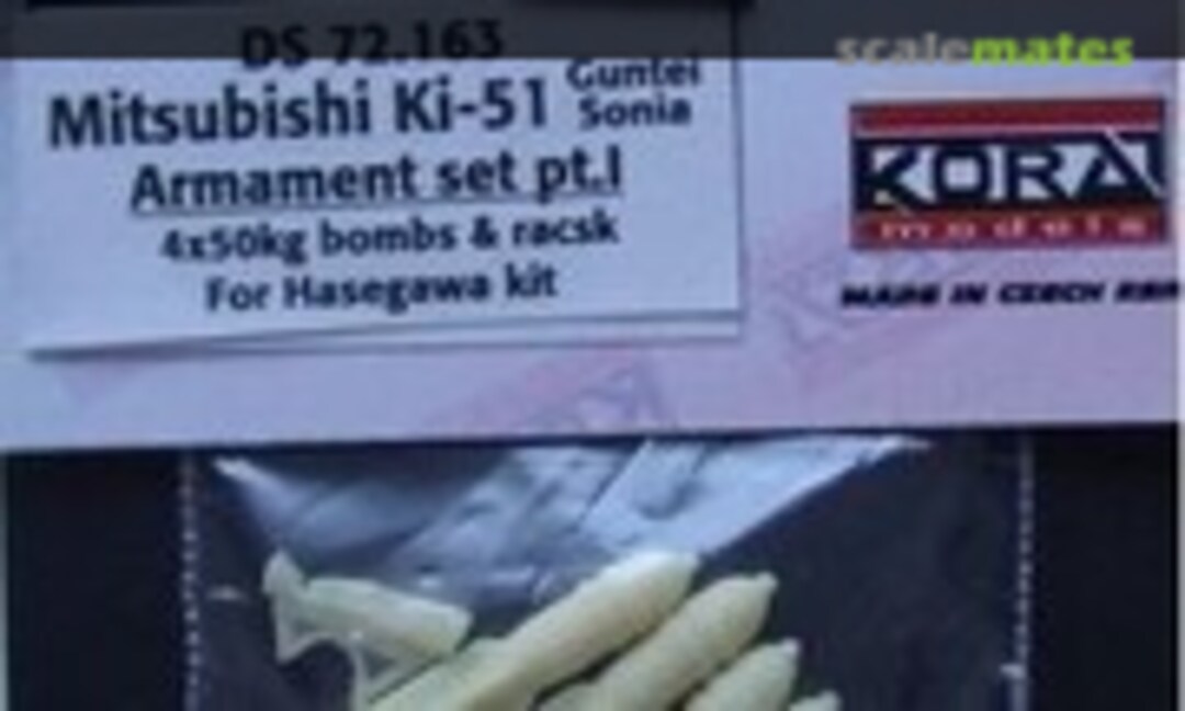 1:72 Mitsubishi Ki-51 Armament Set Part I (Kora Models DS 72.163) DS 72.163