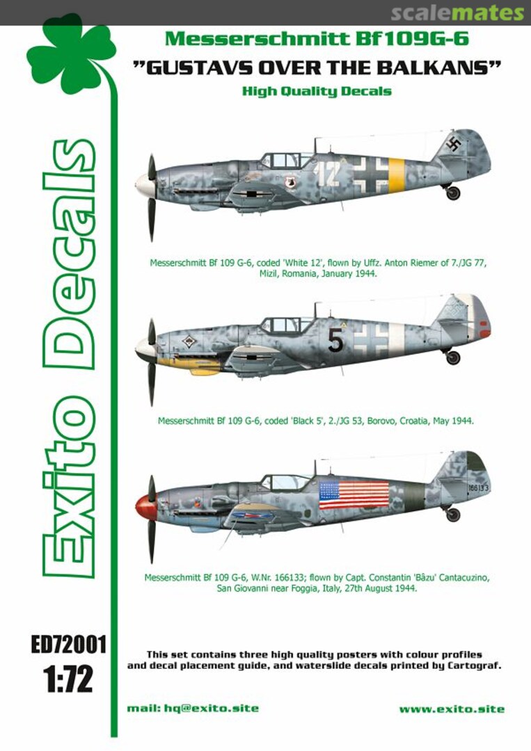 Boxart Messerschmitt Bf109G-6 ED72001 Exito Decals