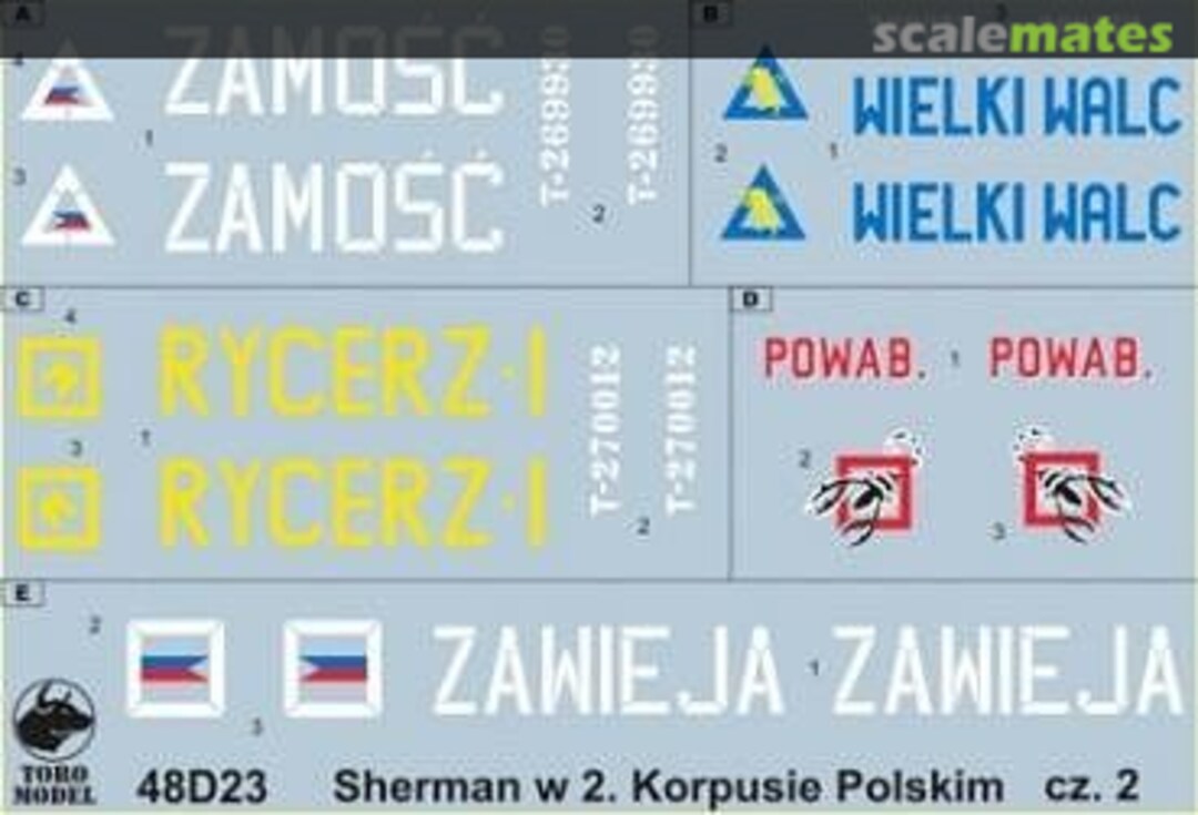 Boxart Polish Sherman Italian Campaign Polish Second Army 1945 Vol.2 48D23 ToRo Model Boxart Polish Sherman Italian Campaign Polish Second Army 1945 Vol.2 48D23 ToRo Model