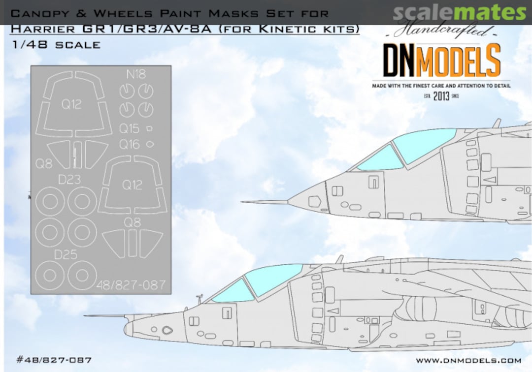 Boxart Harrier GR.1/GR.3 & AV-8A - Canopy & Wheels Paint Masks 48/827-087 DN Models Boxart Harrier GR.1/GR.3 & AV-8A - Canopy & Wheels Paint Masks 48/827-087 DN Models