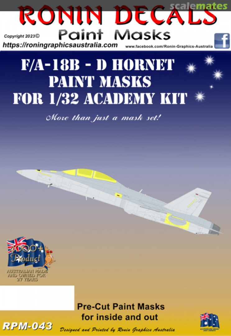 Boxart F/A-18B-D Hornet Paint Masks RPM-043 Ronin Decals Boxart F/A-18B-D Hornet Paint Masks RPM-043 Ronin Decals
