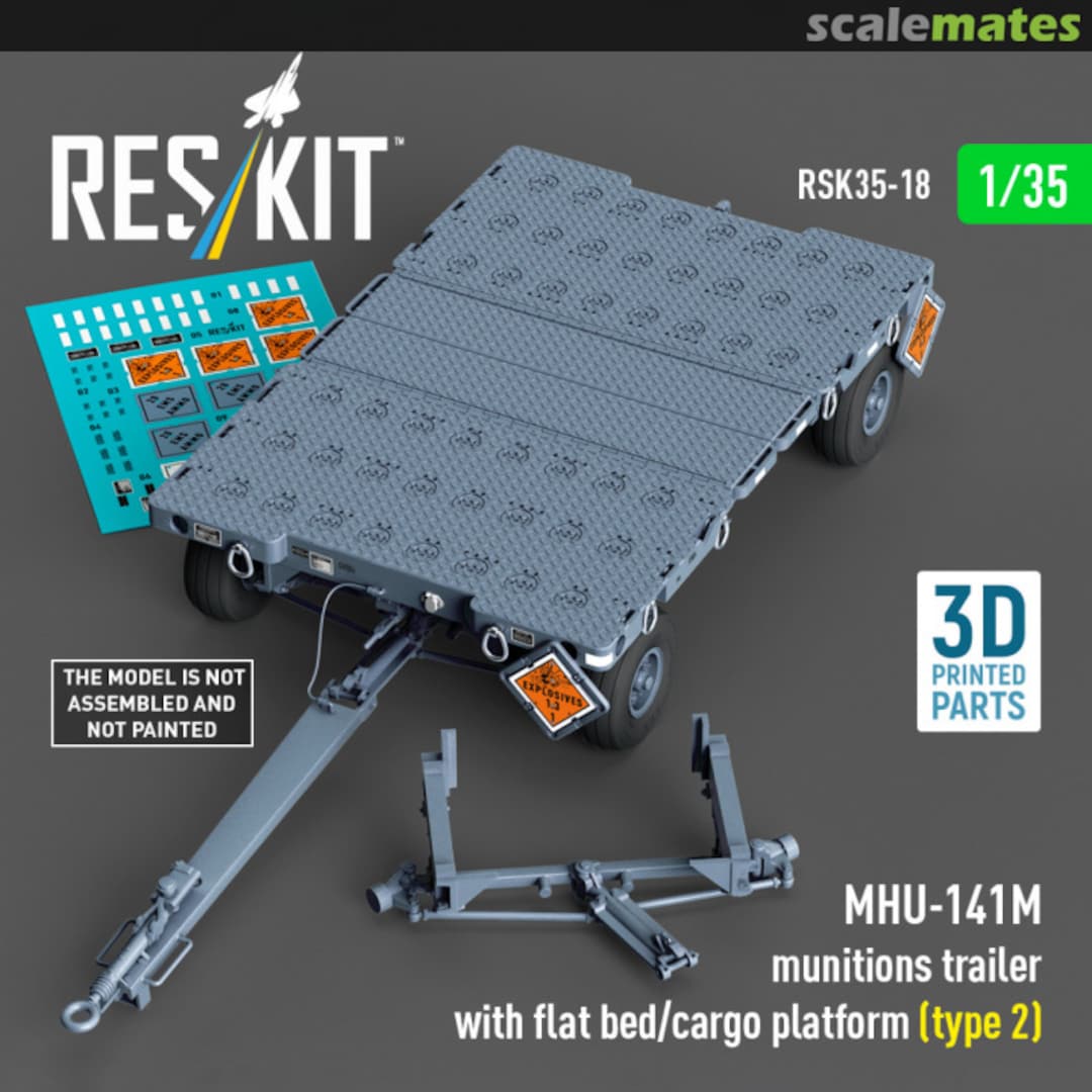 Boxart MHU-141M munitions trailer with flat bed/cargo platform (type 2) (3D Printed) RSK35-0018 ResKit Boxart MHU-141M munitions trailer with flat bed/cargo platform (type 2) (3D Printed) RSK35-0018 ResKit