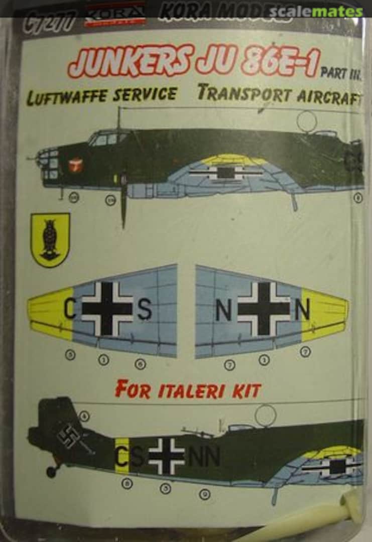 Boxart Junkers Ju-86E-1 C7277 Kora Models Boxart Junkers Ju-86E-1 C7277 Kora Models