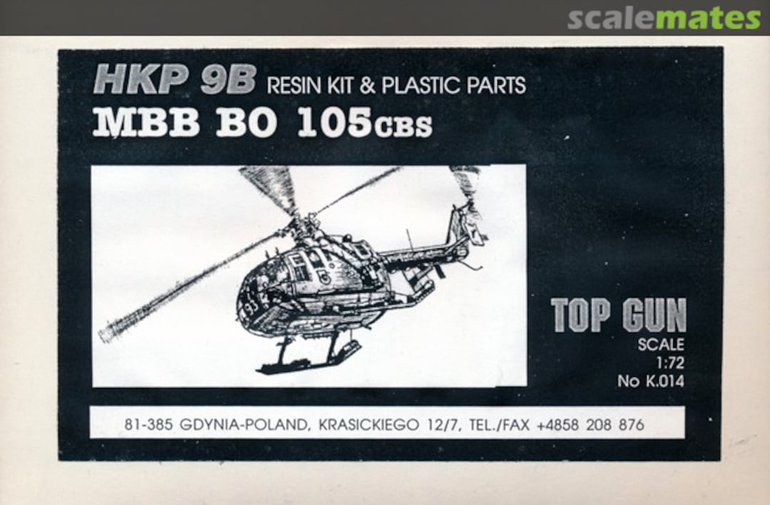 Boxart MBB BO 105CBS K.014 Top Gun Model Boxart MBB BO 105CBS K.014 Top Gun Model
