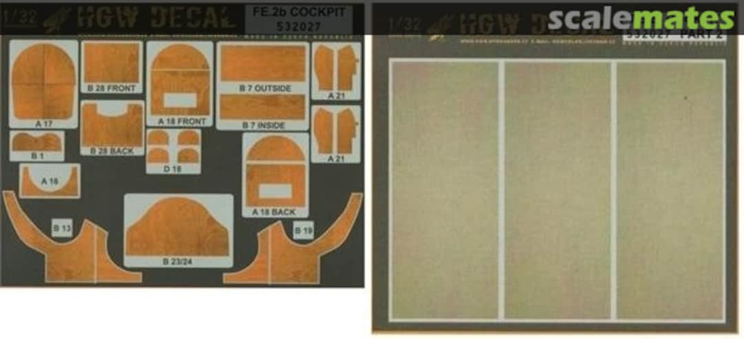 Boxart Royal Aircraft Factory FE.2b - Cockpit Decals 532027 HGW Models