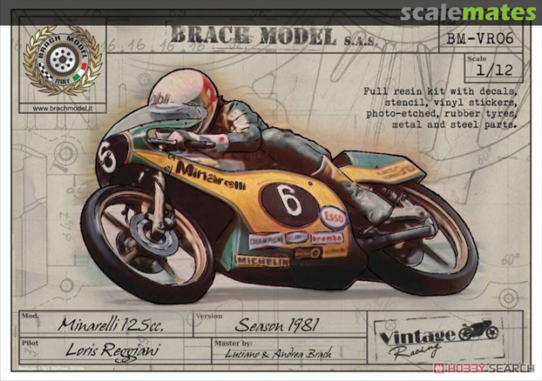 Boxart Minarelli 125cc. Season 1981 BM-VR06 Brach Model Boxart Minarelli 125cc. Season 1981 BM-VR06 Brach Model