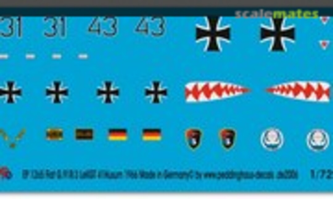 1:72 Fiat G.91 LeKGT 41 Husum 1966 (Peddinghaus-Decals EP 1265) EP 1265