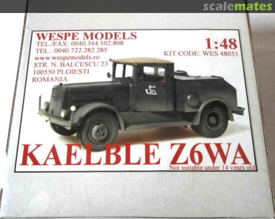 Boxart Kaelble Z6WA WES 48051 Wespe Models Boxart Kaelble Z6WA WES 48051 Wespe Models
