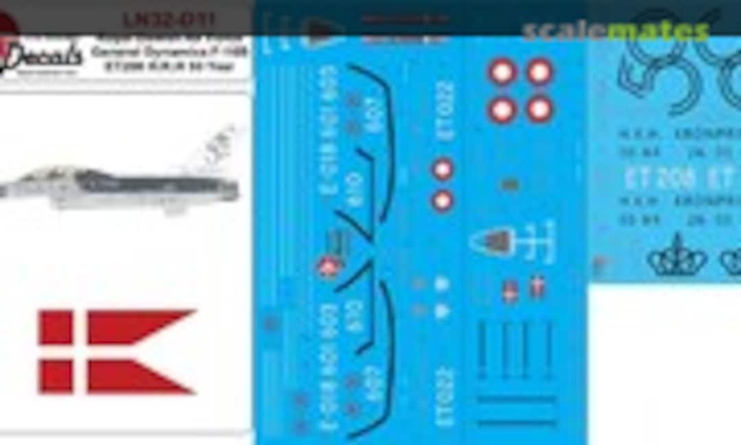 1:32 RDAF F-16B ET208 H.K.H. 50 Year (Lima November Decals LN32-D11) LN32-D11