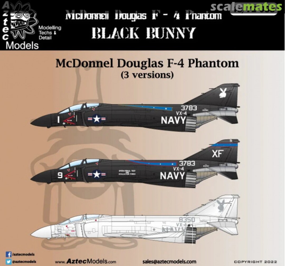 Boxart McDonnall Douglas F-4 Phantom II Black Bunny and White Bunny Decals 72-088 Aztec Models Boxart McDonnall Douglas F-4 Phantom II Black Bunny and White Bunny Decals 72-088 Aztec Models