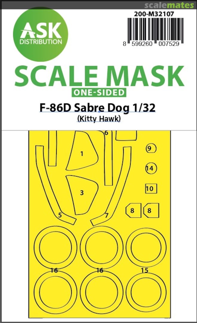 Boxart F-86D Sabre Dog one-sided express fit mask 200-M32107 ASK Boxart F-86D Sabre Dog one-sided express fit mask 200-M32107 ASK