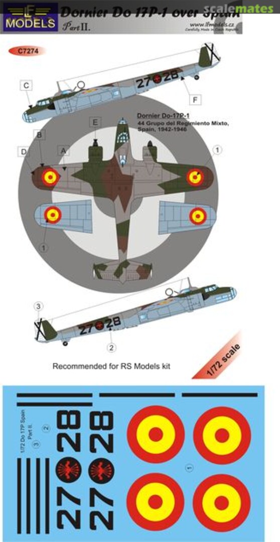Boxart Dornier Do 17P-1 Over Spain (Part 2) C7274 LF Models Boxart Dornier Do 17P-1 Over Spain (Part 2) C7274 LF Models