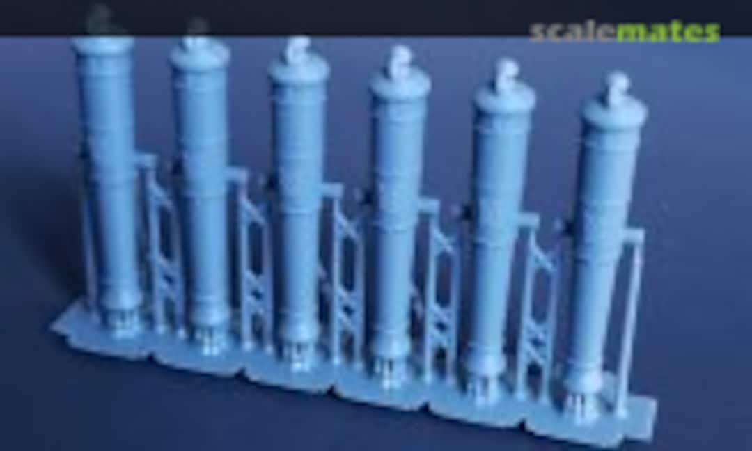 1:96 Royal Navy 32-pounder Cannons, Blomefield 9.5' long-pattern (set of 6) (Model Monkey 96-cannons 32# RN-6) 96-cannons 32# RN-6