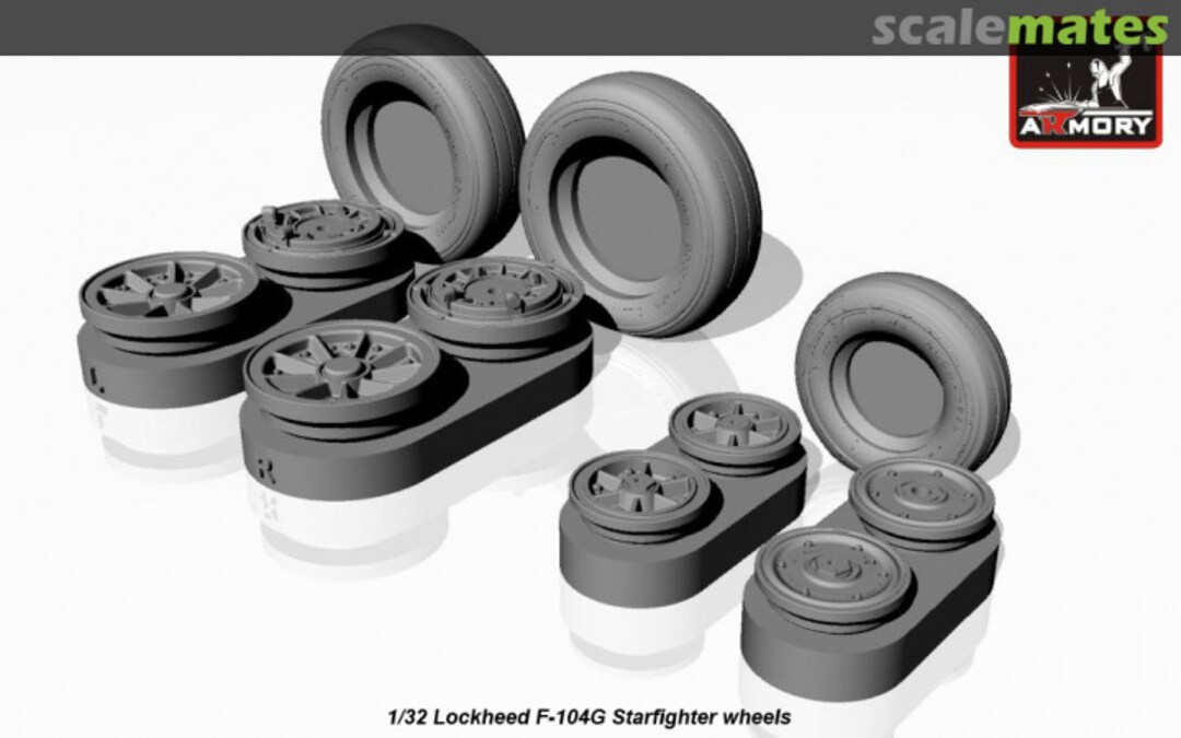 Boxart F-104G Starfighter wheels, w/ optional nose wheels, weighted AW32301 Armory Boxart F-104G Starfighter wheels, w/ optional nose wheels, weighted AW32301 Armory