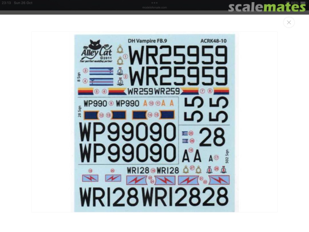 Boxart DH Vampire FB Mk.9 ACM48027D Alley Cat Boxart DH Vampire FB Mk.9 ACM48027D Alley Cat