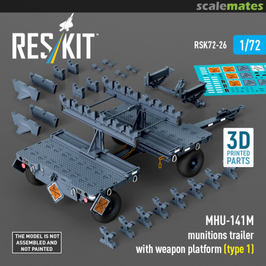 Boxart MHU-141M munitions trailer with weapon platform (type 1) (3D Printed) RSK72-0026 ResKit Boxart MHU-141M munitions trailer with weapon platform (type 1) (3D Printed) RSK72-0026 ResKit