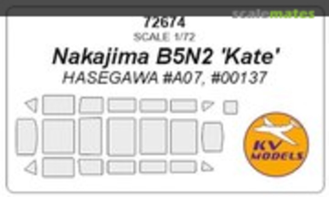 1:72 Mask for B5N2 Nakajima (KV Models 72674)