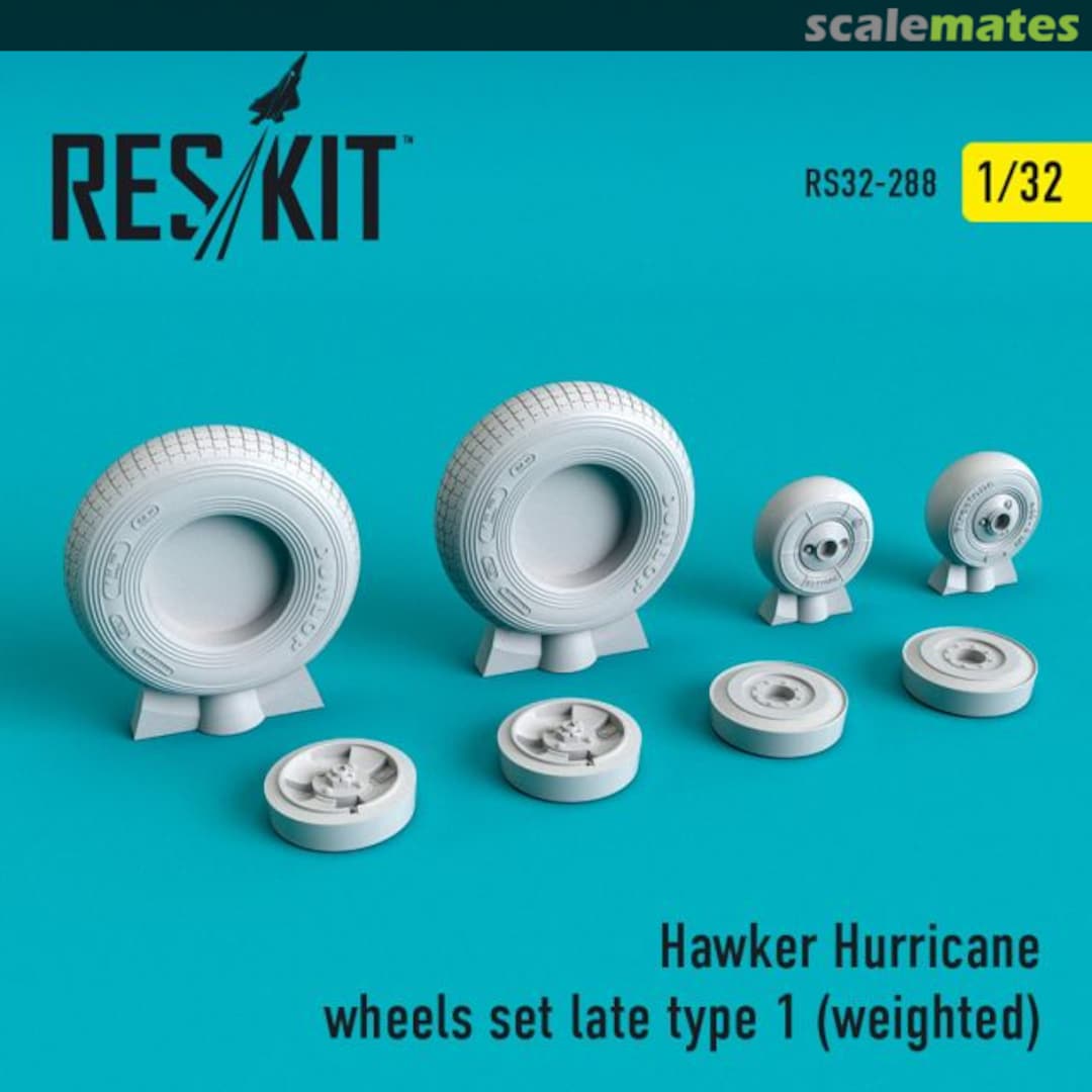 Boxart Hawker Hurricane wheels set late type 1 (weighted) RS32-0288 ResKit Boxart Hawker Hurricane wheels set late type 1 (weighted) RS32-0288 ResKit