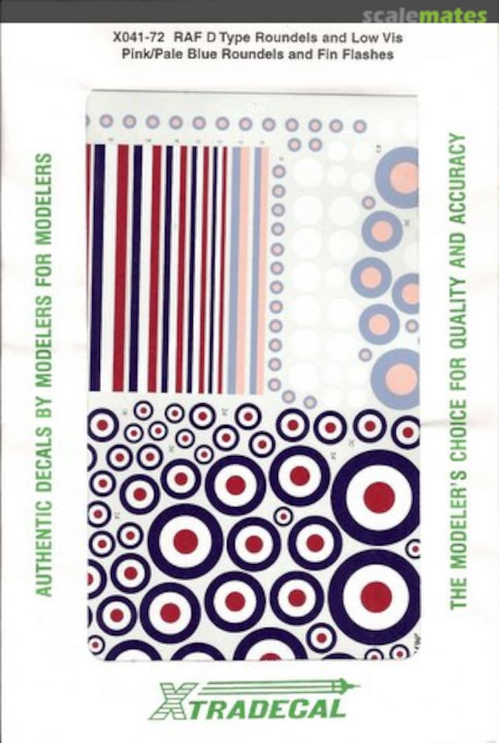 Boxart RAF D type roundels and Low Viz pink/pale blue roundels X72-041 Xtradecal