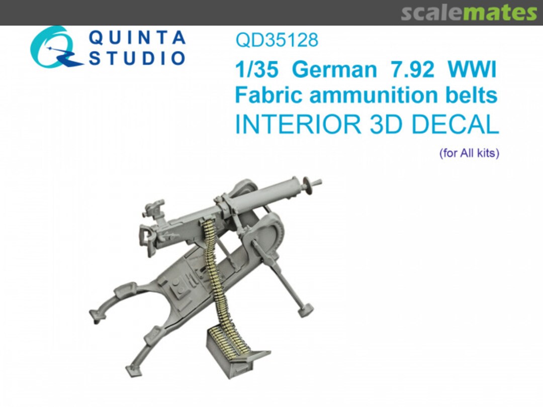 Boxart German 7.92 WW1 Fabric ammunition belts interior 3D decals QD35128 Quinta Studio Boxart German 7.92 WW1 Fabric ammunition belts interior 3D decals QD35128 Quinta Studio