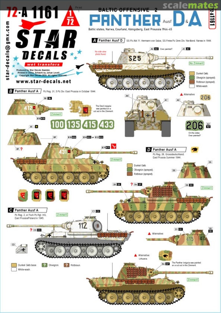 Boxart Baltic Sea Offensive #2 Panther Ausf.D/A 72-A1161 Star Decals Boxart Baltic Sea Offensive #2 Panther Ausf.D/A 72-A1161 Star Decals