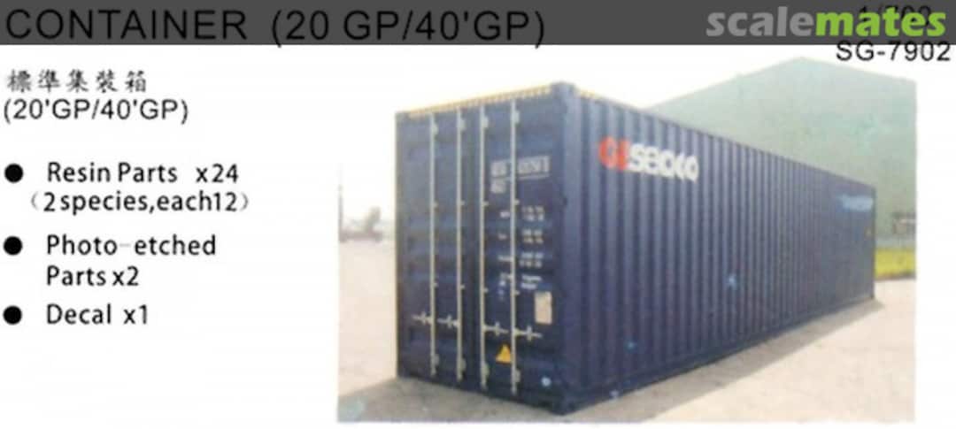 Boxart Standard Container 20 feet & 40 feet Resin & Photo-etched SG-7902 Snowman Model