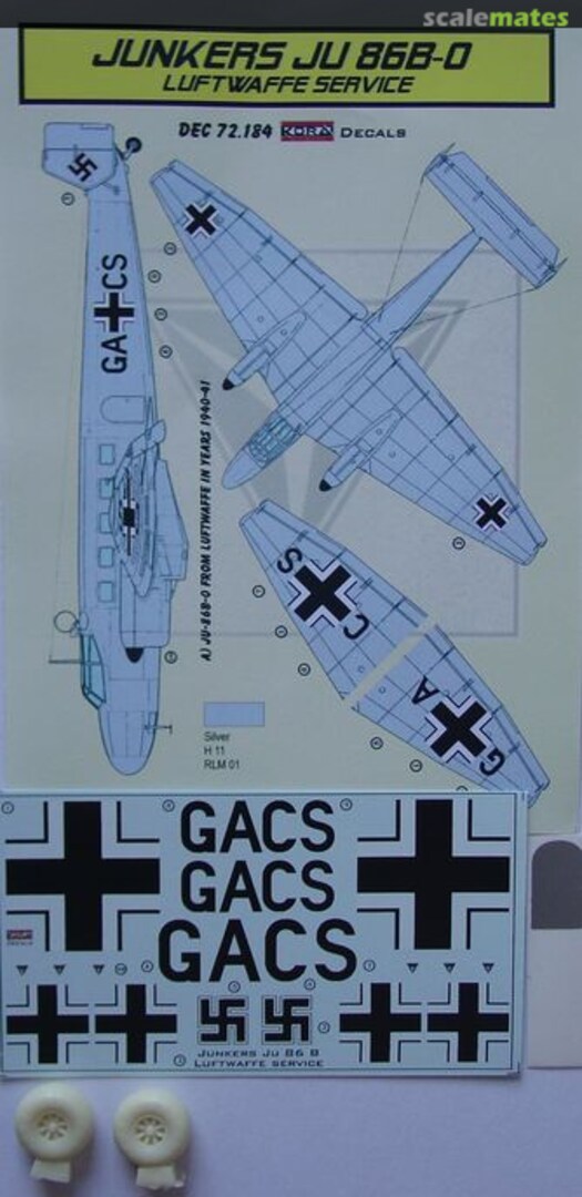 Boxart Junkers Ju-86B-0 Luftwaffe DEC72184 Kora Models Boxart Junkers Ju-86B-0 Luftwaffe DEC72184 Kora Models