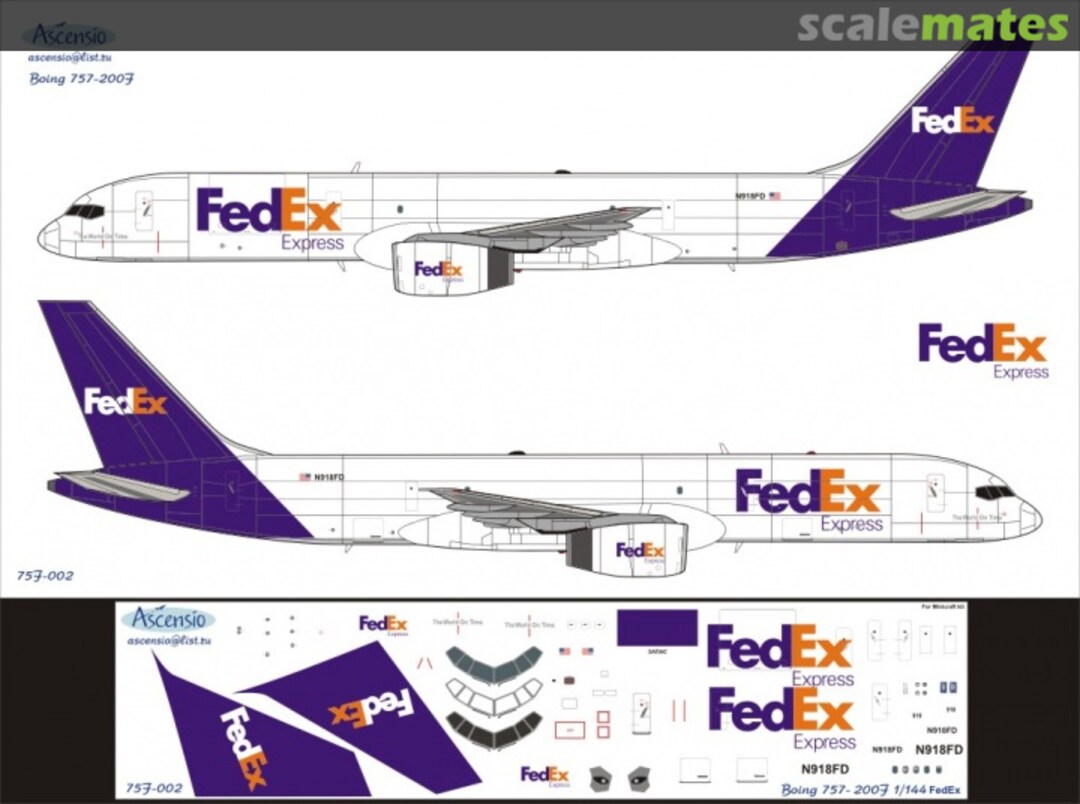 Boxart Boeing 757-200F FedEx Express 75F-002 Ascensio Boxart Boeing 757-200F FedEx Express 75F-002 Ascensio