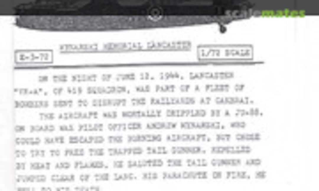 1:72 Avro Lancaster - 419 "Moose" Squadron (Arrow Graphics E-3-72)