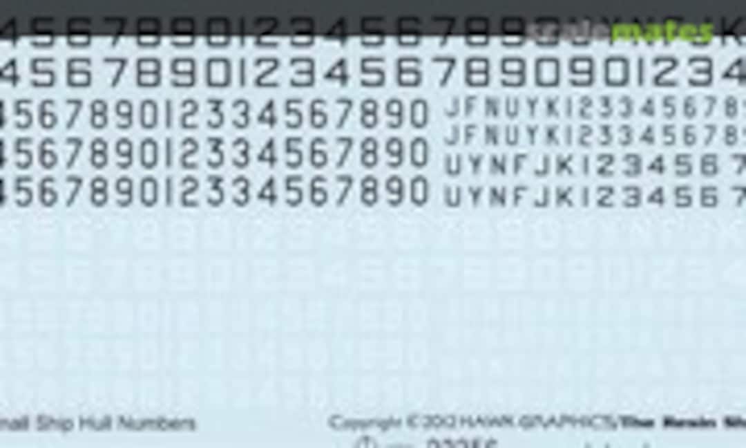 1:350 WWII RN/RCN/RAN Small Ship Hull Numbers and Letters (Hawk Graphics D3534) D3534