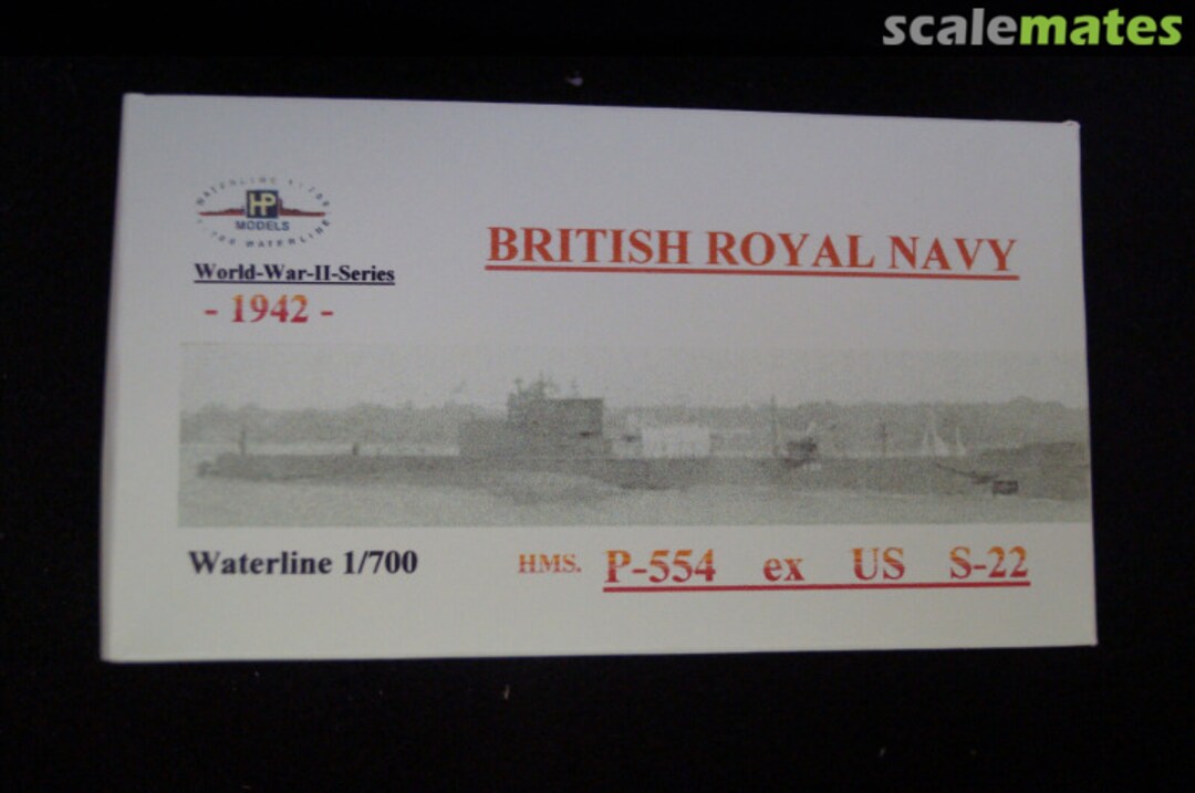 Boxart HMS. P554 ex US S-22 WW II-WL-GB-089 HP-Models Boxart HMS. P554 ex US S-22 WW II-WL-GB-089 HP-Models