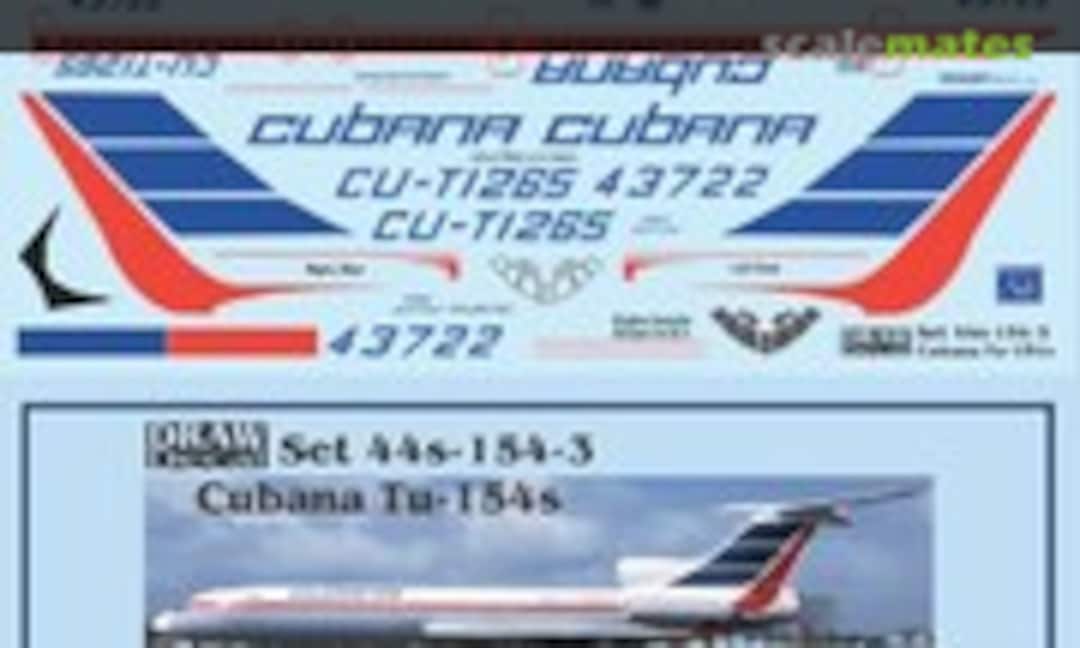 1:144 Cubana Tu-154s (Draw Decal 44-154-3) 44-154-3