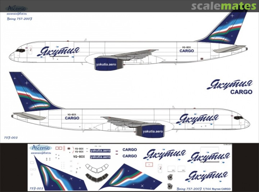 Boxart Boeing 757-200F Yakutia Cargo 75F-003 Ascensio Boxart Boeing 757-200F Yakutia Cargo 75F-003 Ascensio