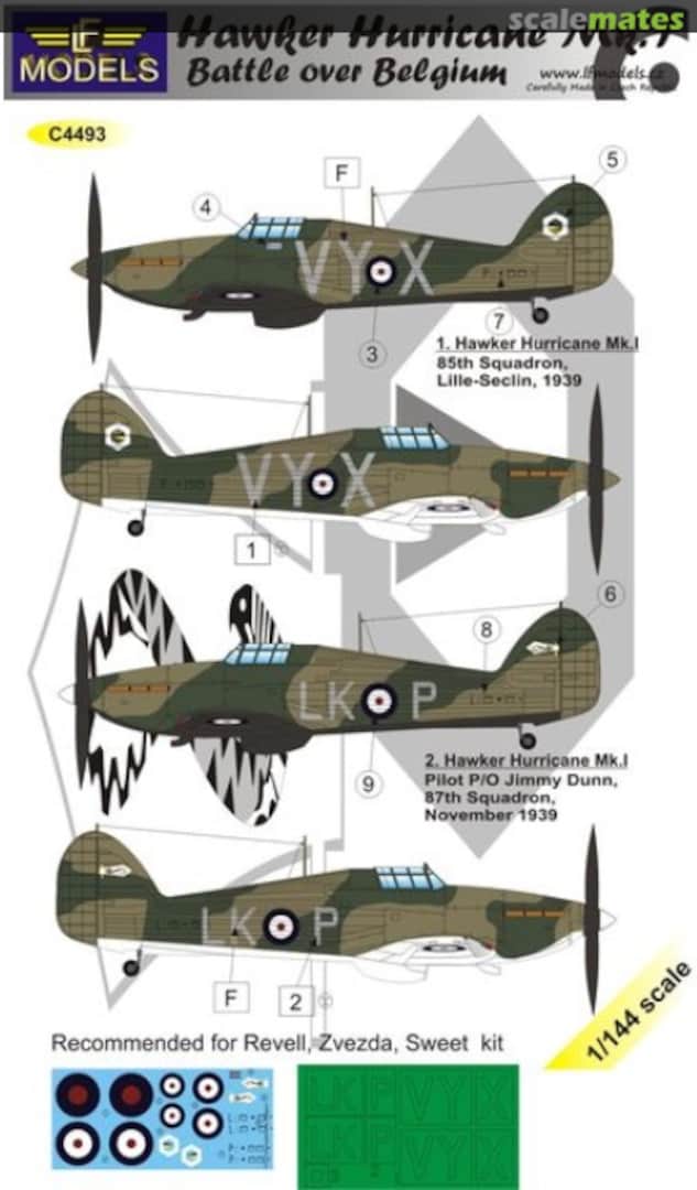 Boxart Hawker Hurricane Mk.I (Battle over Belgium) C4493 LF Models