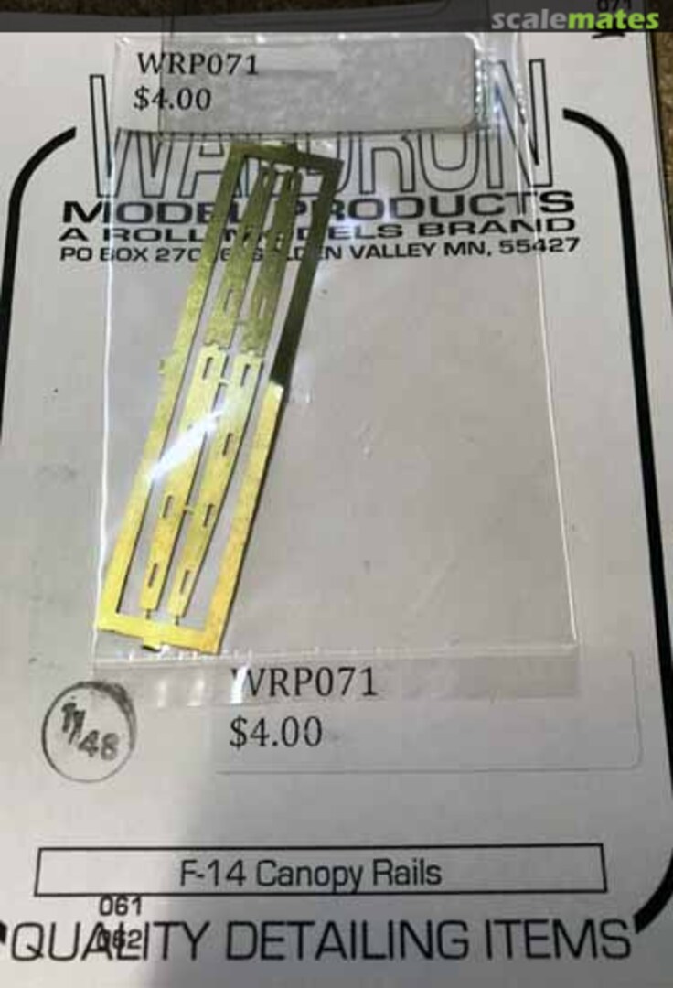 Boxart F-14 Canopy Rails WR0071 Waldron Model Products Boxart F-14 Canopy Rails WR0071 Waldron Model Products