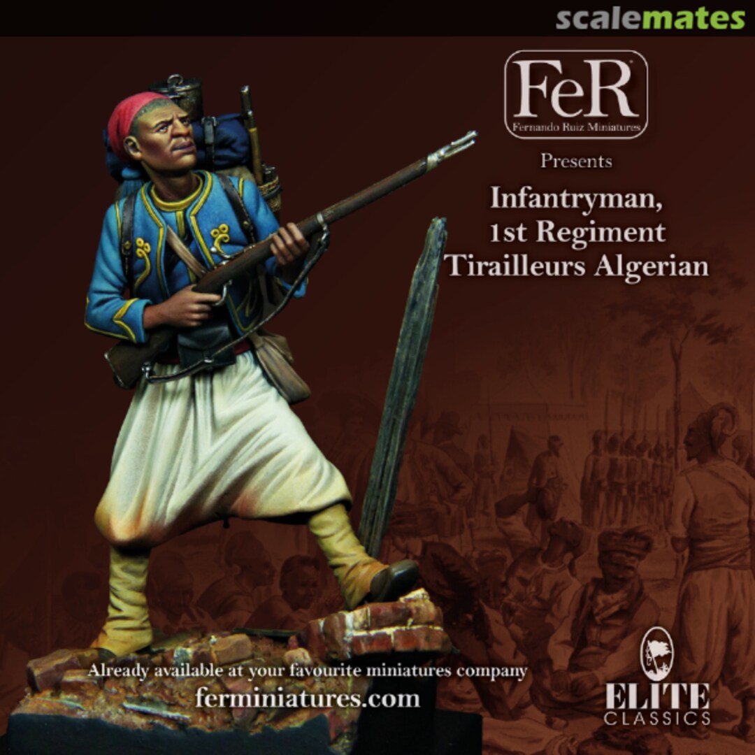 Boxart Infantryman, 1st Regiment, Tirailleurs Algerian ELI00038 FeR Miniatures Boxart Infantryman, 1st Regiment, Tirailleurs Algerian ELI00038 FeR Miniatures