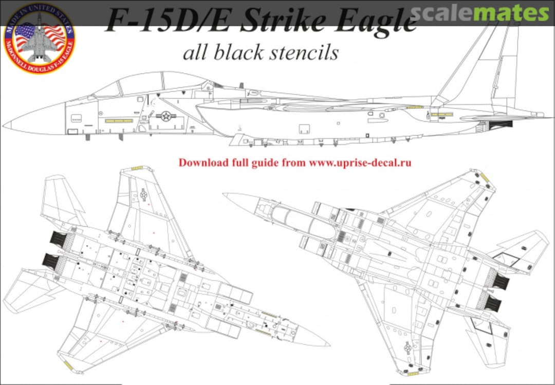Boxart F-15E Strike Eagle stencils black version (FFA-removable film) UR48213 UpRise Decal Boxart F-15E Strike Eagle stencils black version (FFA-removable film) UR48213 UpRise Decal