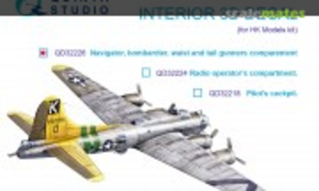 1:32 Boeing B-17G Navigator, bombardier, waist and tail gunners compartments (Quinta Studio QD32226)