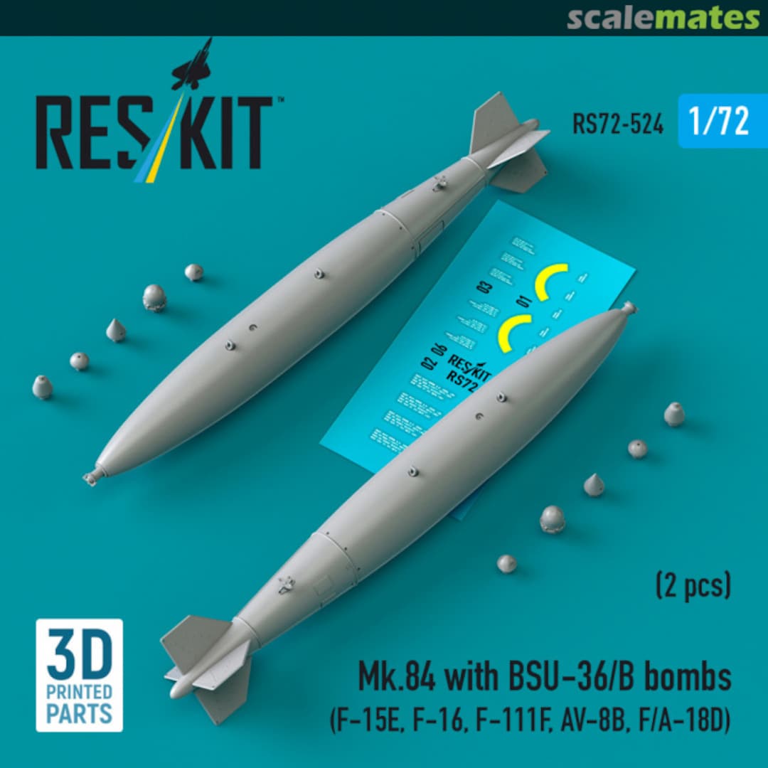 Boxart Mk.84 with BSU-36/B bombs (2 pcs) RS72-0524 ResKit Boxart Mk.84 with BSU-36/B bombs (2 pcs) RS72-0524 ResKit