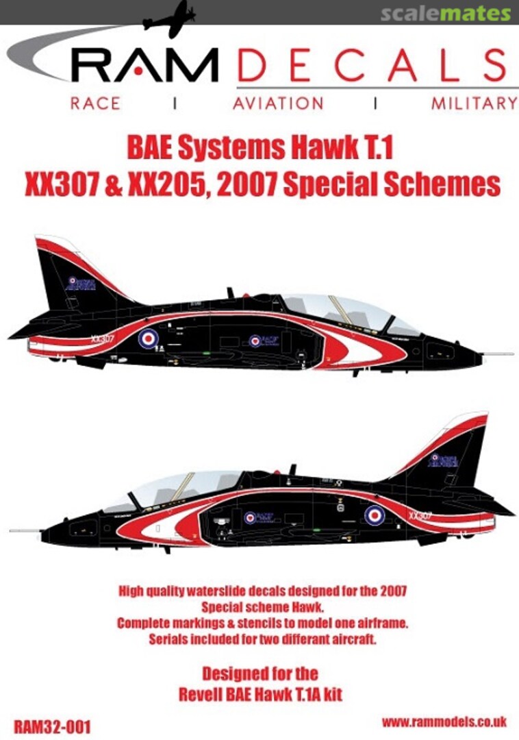 Boxart BAe Systems Hawk 2007 Special Scheme RAM 32-001 RAM Models Boxart BAe Systems Hawk 2007 Special Scheme RAM 32-001 RAM Models