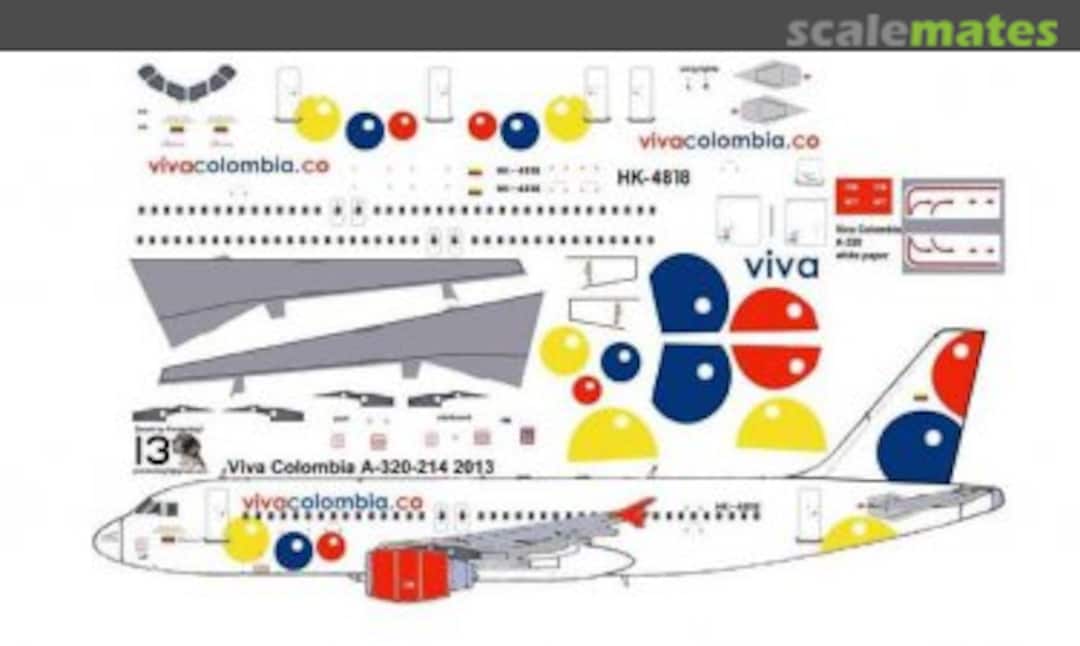 Boxart Airbus A320-214 Viva Colombia A320-214 Pointerdog Decals Boxart Airbus A320-214 Viva Colombia A320-214 Pointerdog Decals