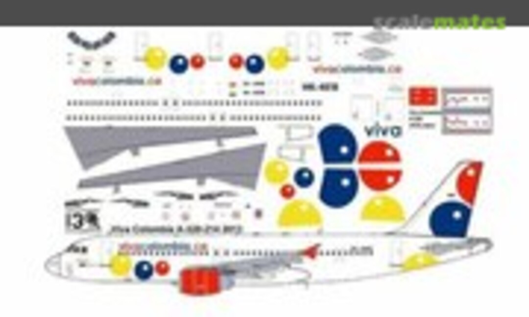 1:144 Airbus A320-214 Viva Colombia (Pointerdog Decals A320-214) A320-214